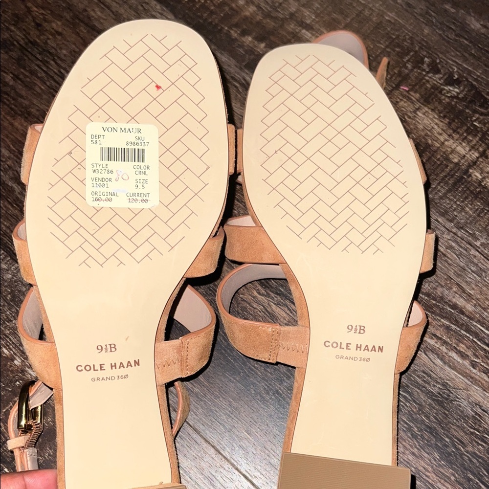 Cole Haan Tan Suede Strappy Sandals - Picture 4 of 4